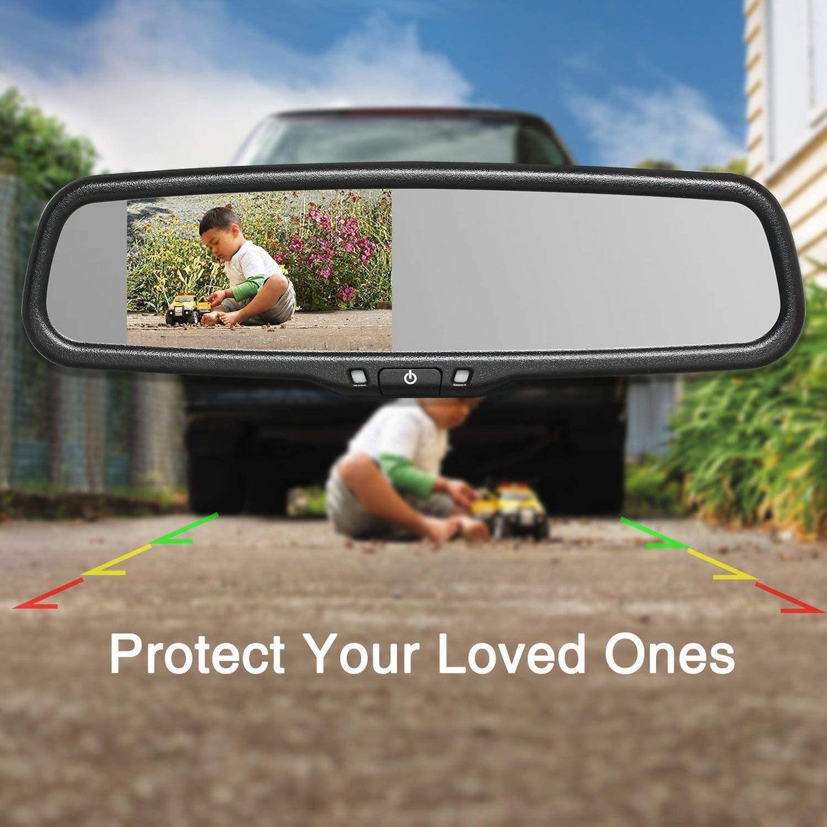 AUTO-VOX T2 Backup Camera Kit,OEM Rear View Mirror Monitor with IP68 W ...